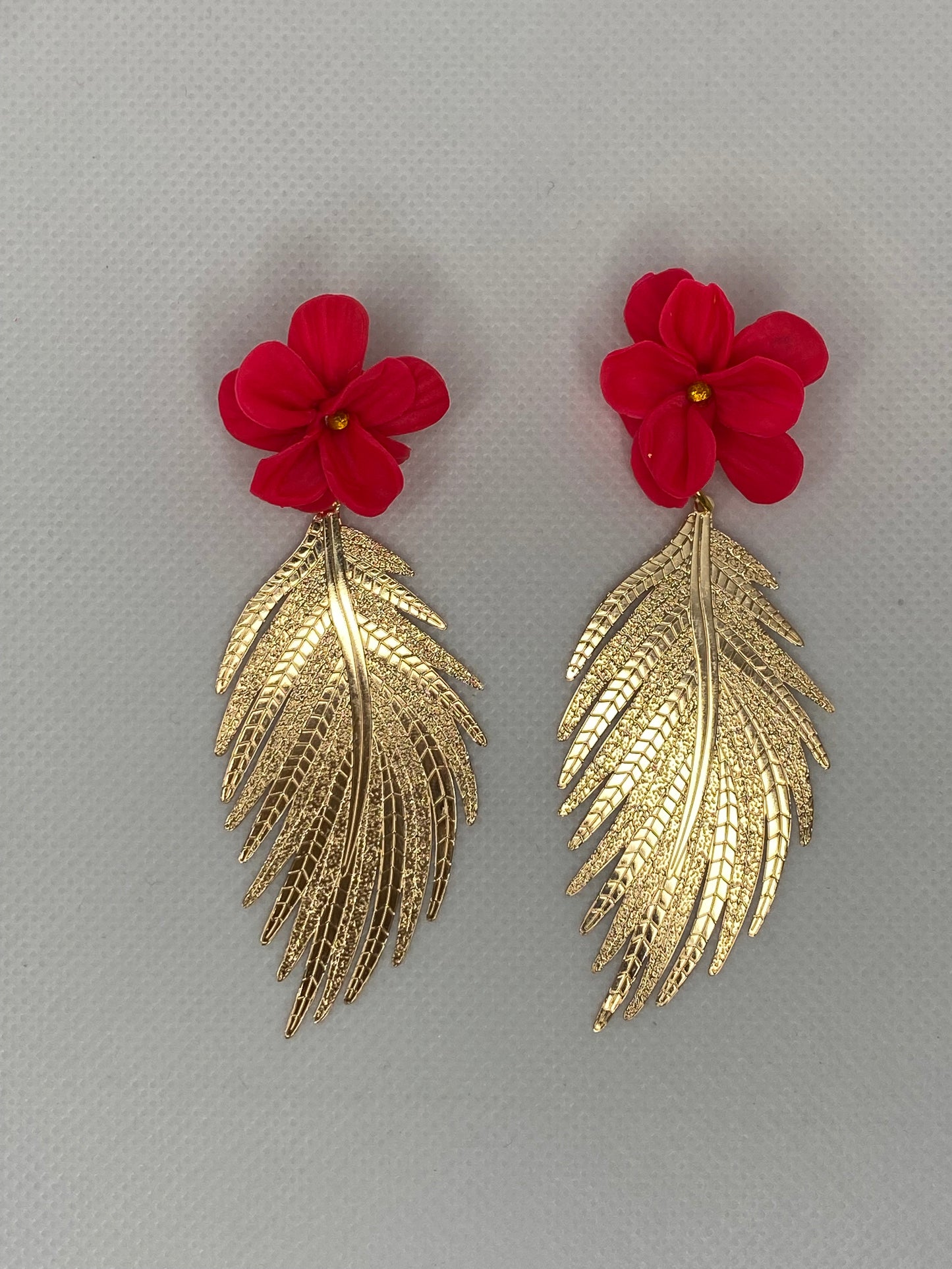 Flower with Golden Leaves earrings