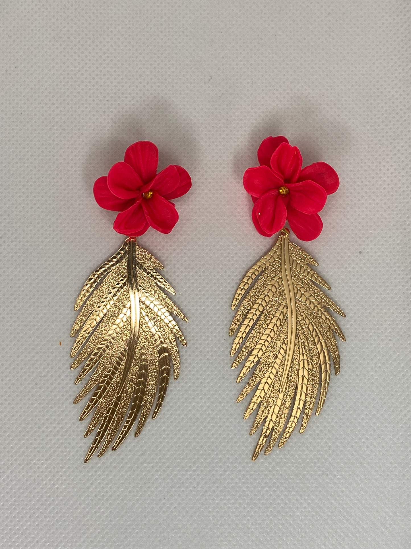 Flower with Golden Leaves earrings