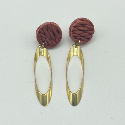 Golden Harmony Oval Drops Earrings