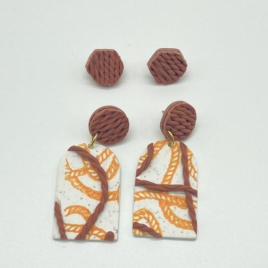 Weave of brown threads Earrings