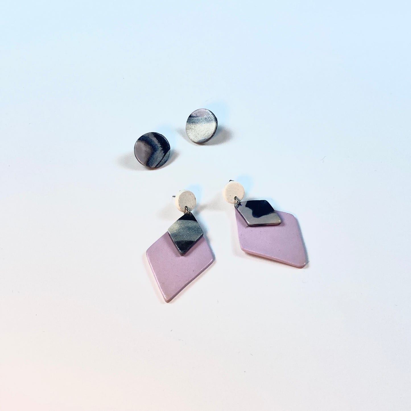 Set of Marbled Rhombus Harmony Earring