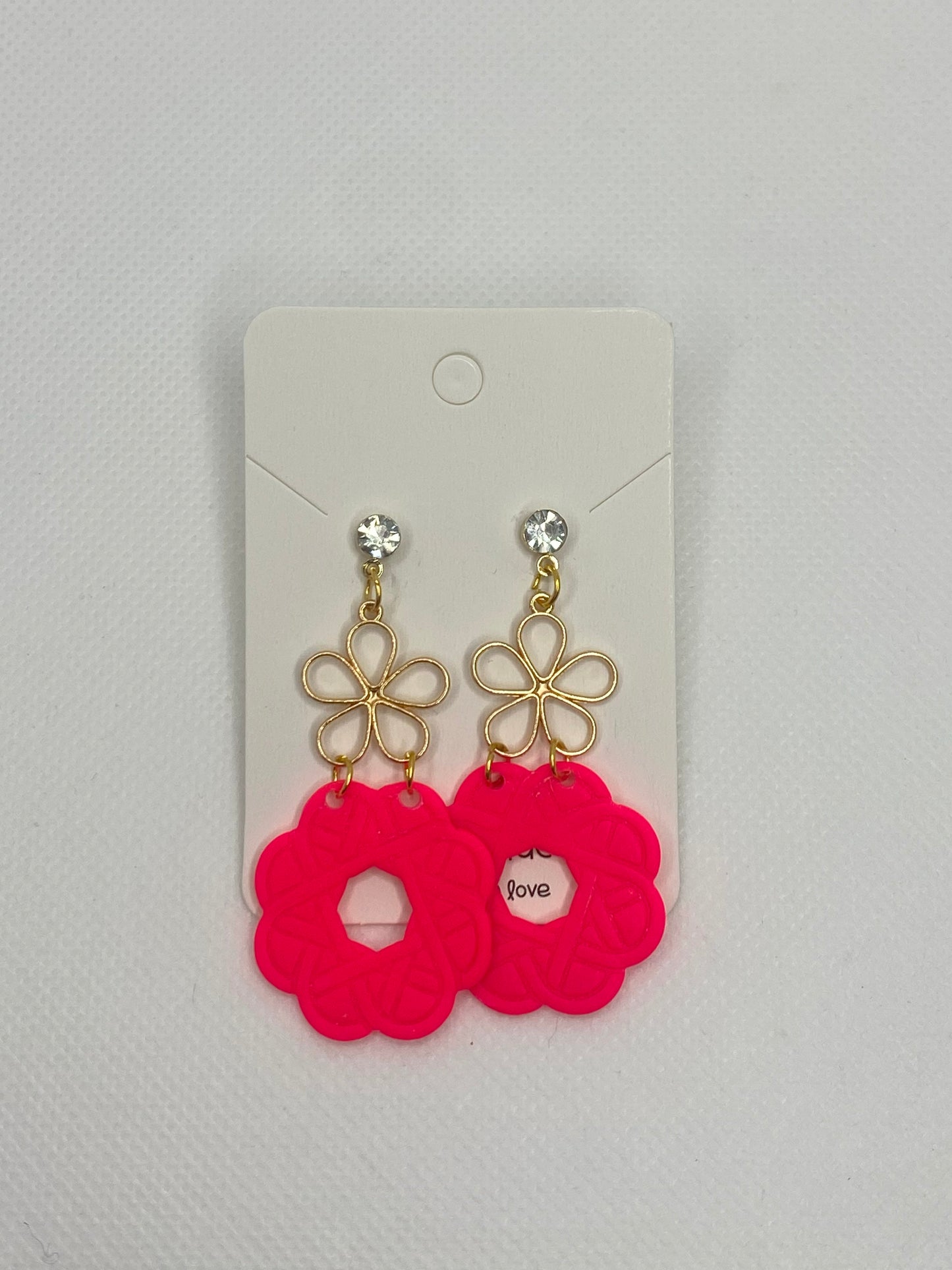 Pink Petal Blossom Drops Earring