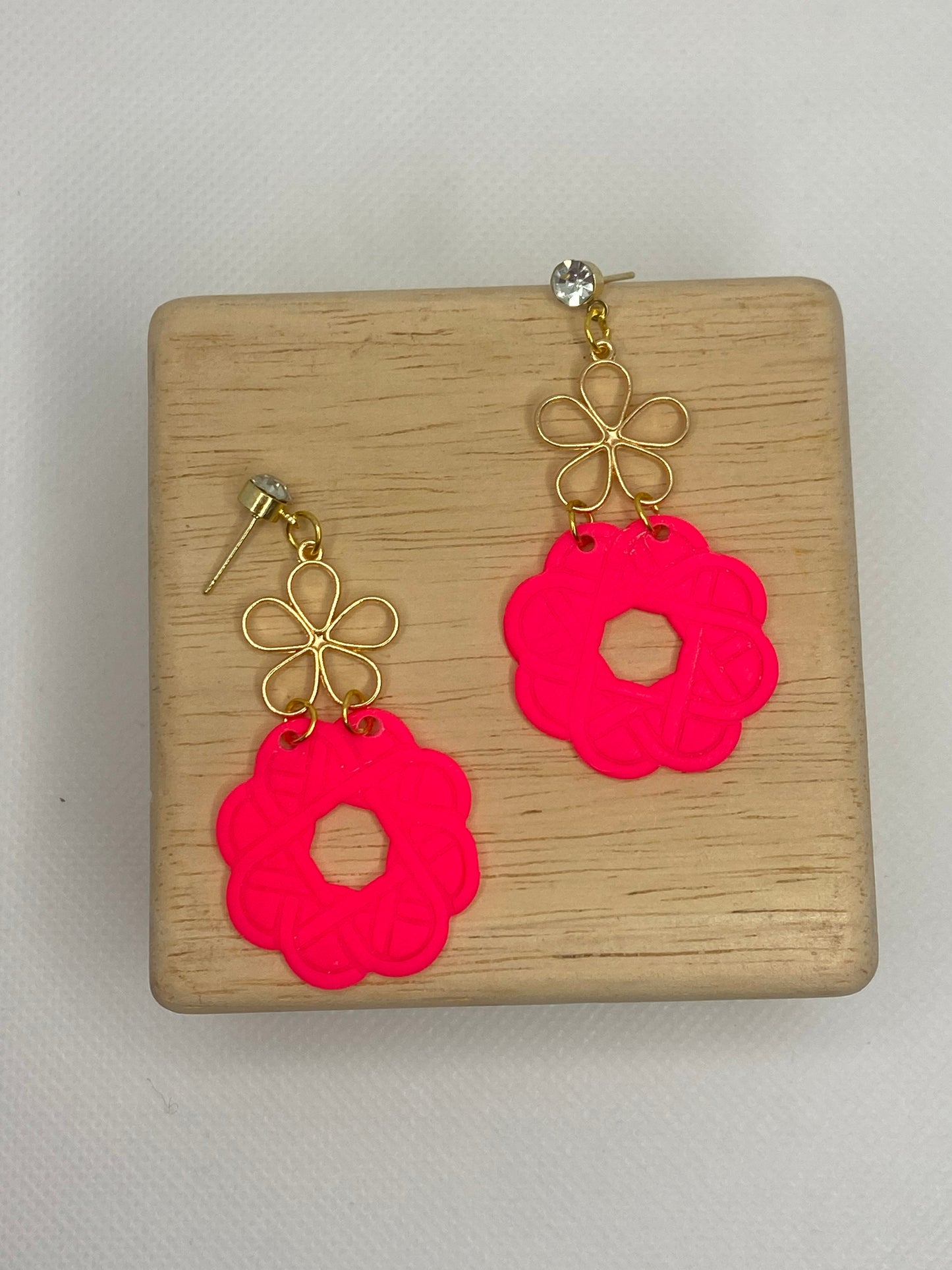 Pink Petal Blossom Drops Earring