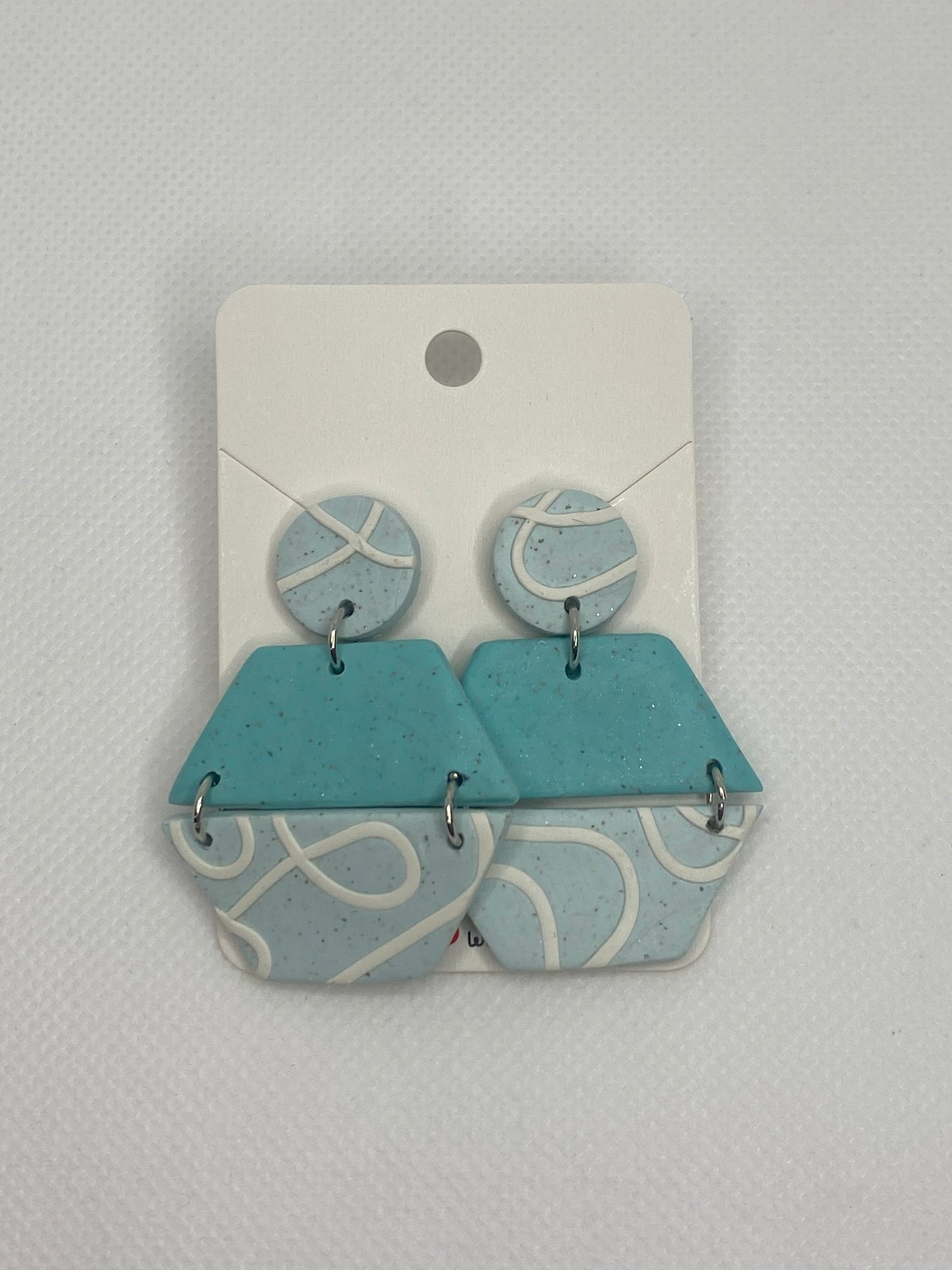 Azure Hexagon Harmony Drops Earrings