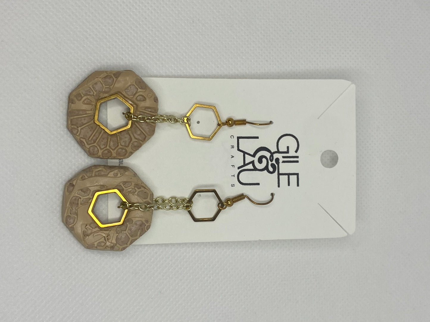 Golden Hexagon Elegance Earrings.