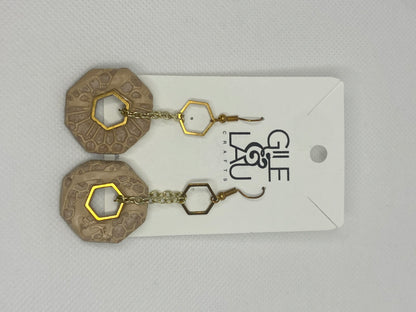 Golden Hexagon Elegance Earrings.