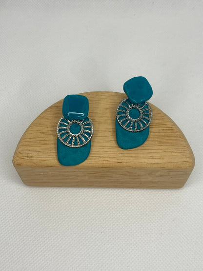 Urban Blue Rock Wheels Earrings