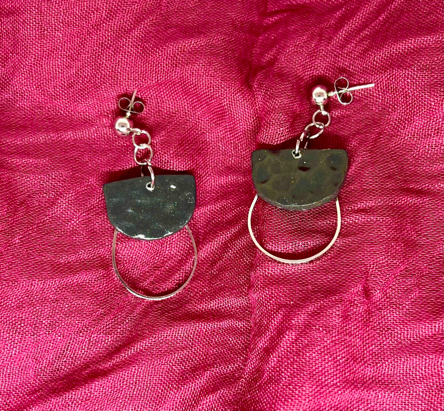 Black bag earrings