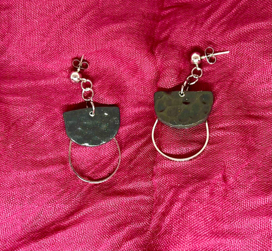 Black bag earrings