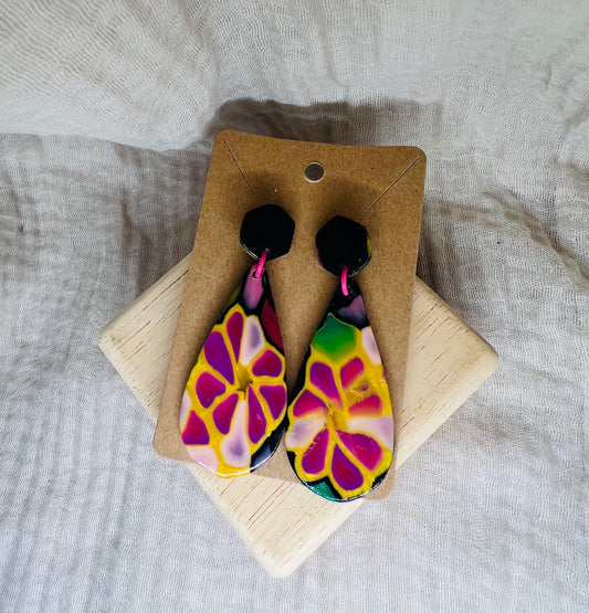 Colorful flowers earrings