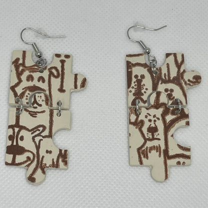 Puzzle Pup Earrings