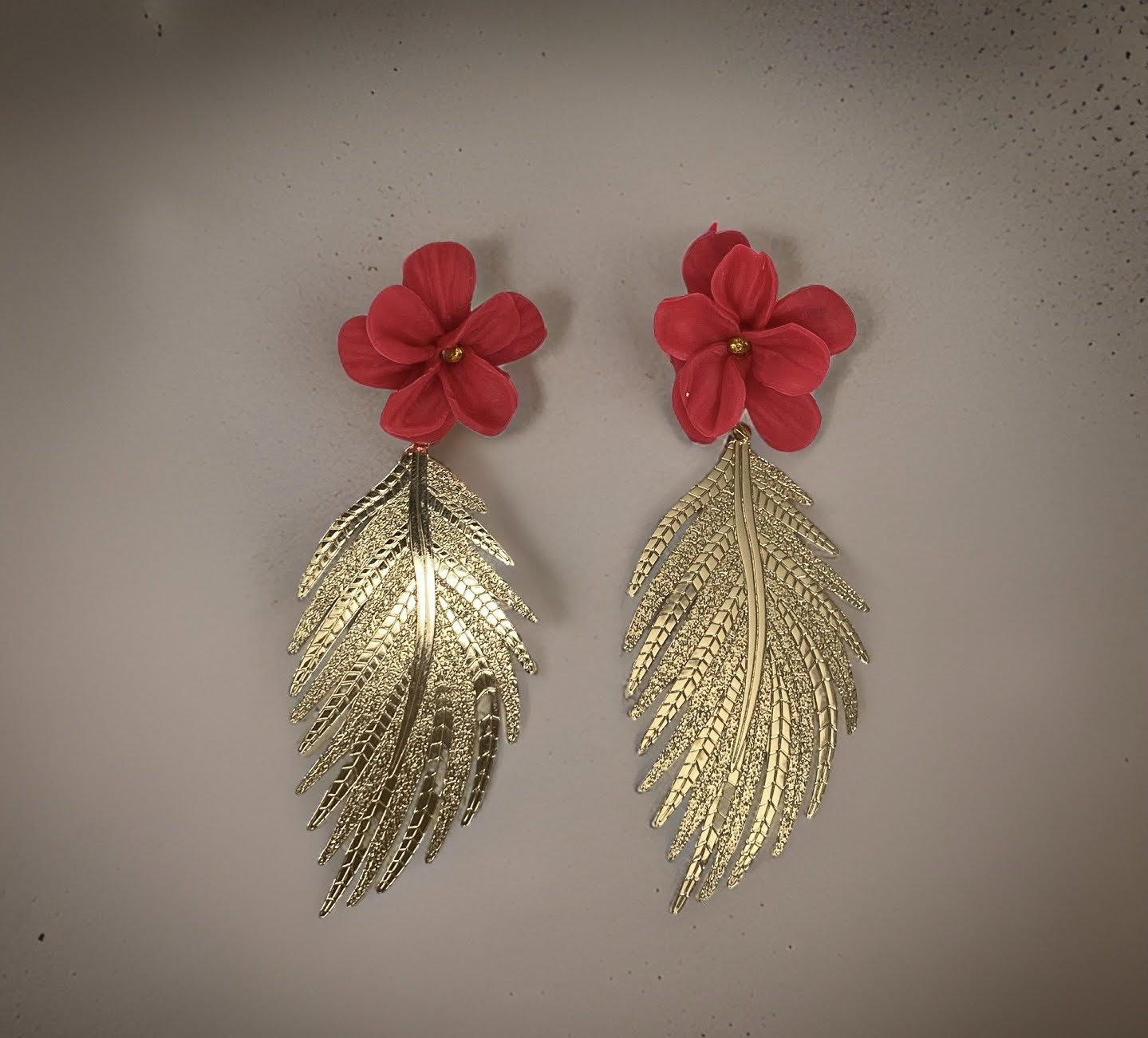 Flower with Golden Leaves earrings