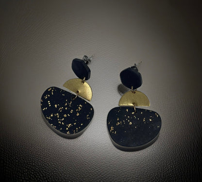 Midnight Glimmer Rock Earrings