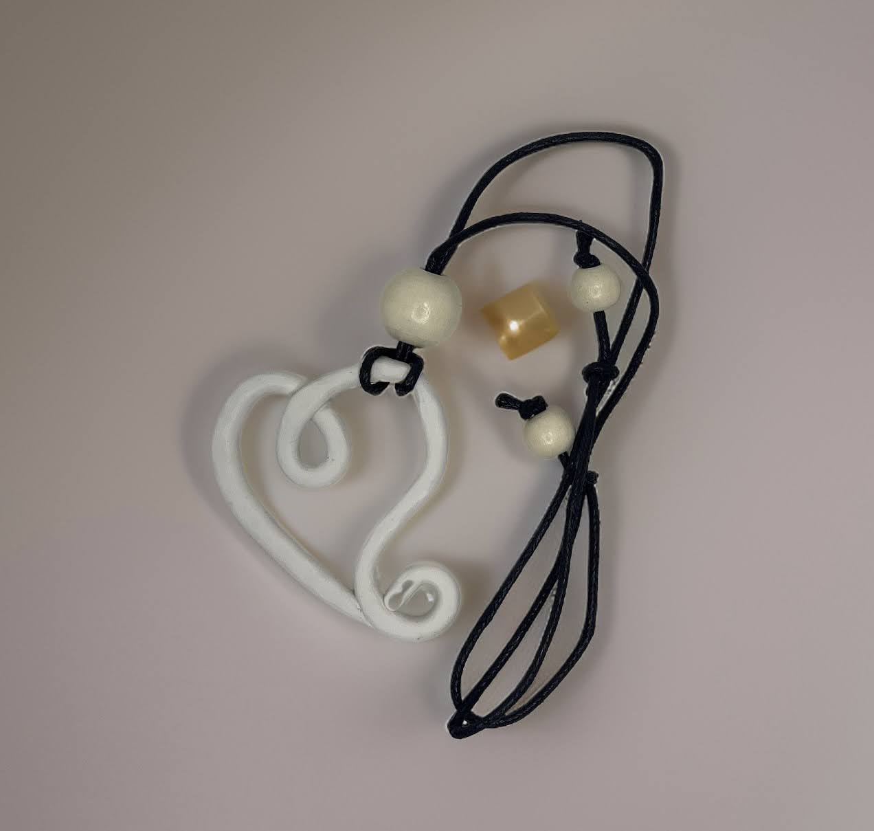 Monochrome Heart Sketch  necklace