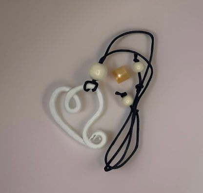 Monochrome Heart Sketch  necklace