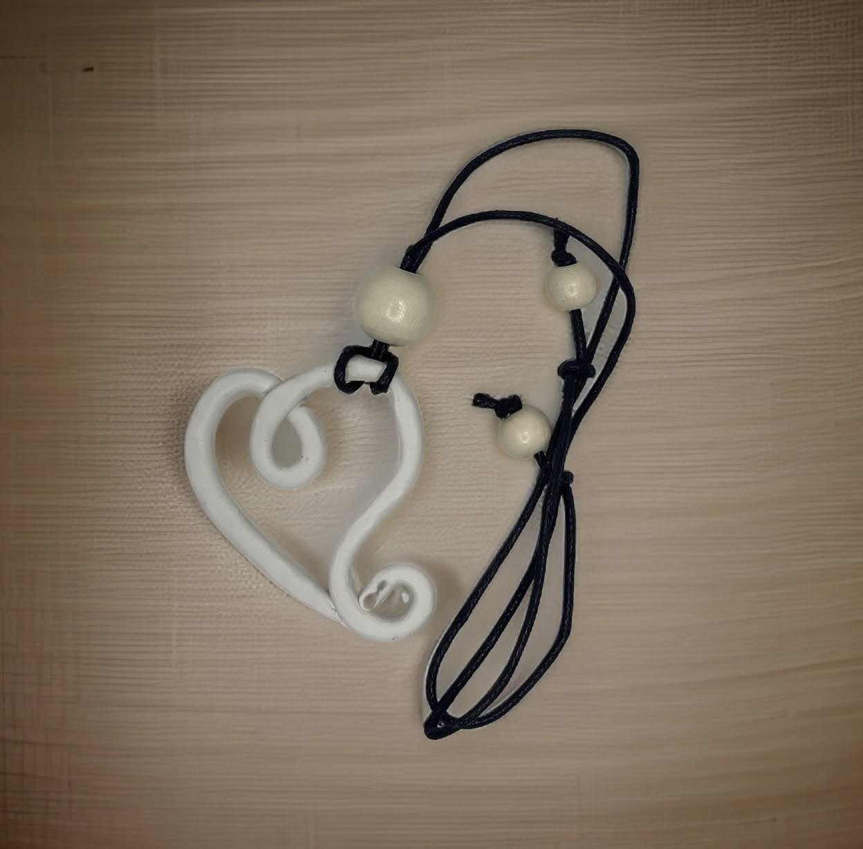 Monochrome Heart Sketch  necklace