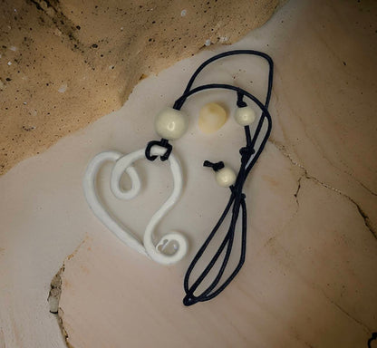 Monochrome Heart Sketch  necklace