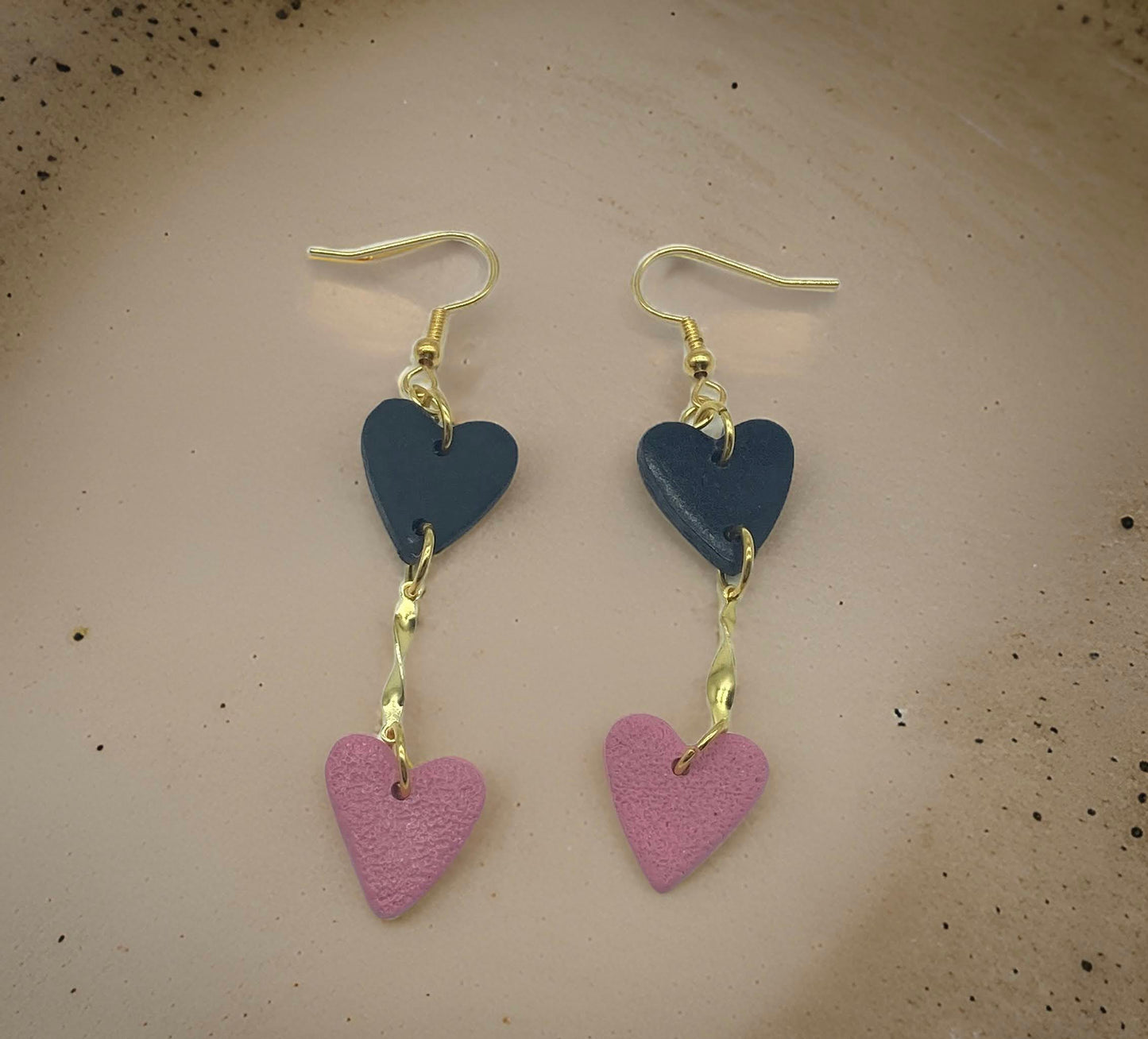 Double Heart Link Earrings