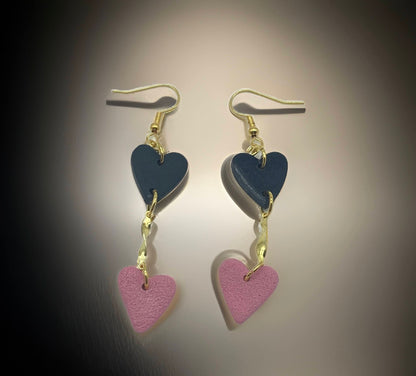 Double Heart Link Earrings