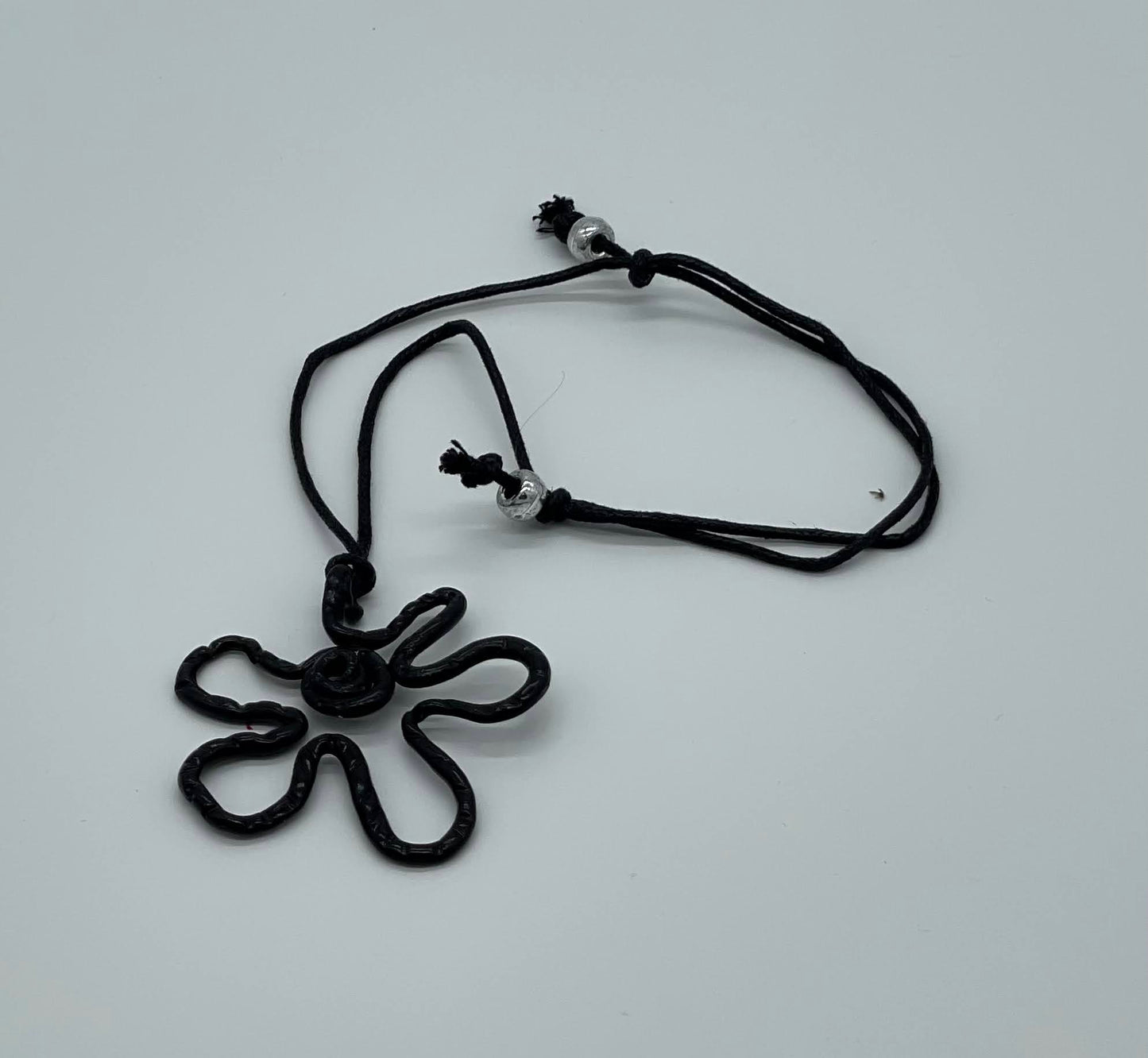 Monochrome flower sketch  necklace