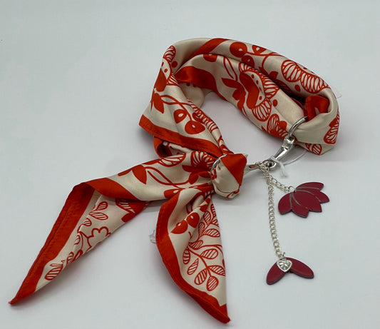 Lotus Blossom Satin Scarf