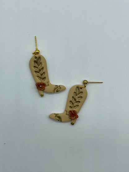 Western Blossom Boots Earrings