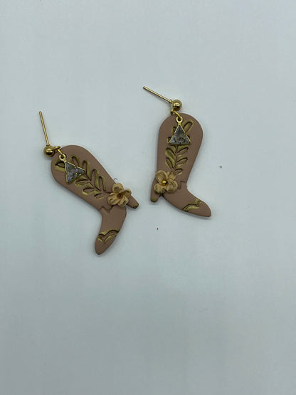 Western Blossom Boots Earrings