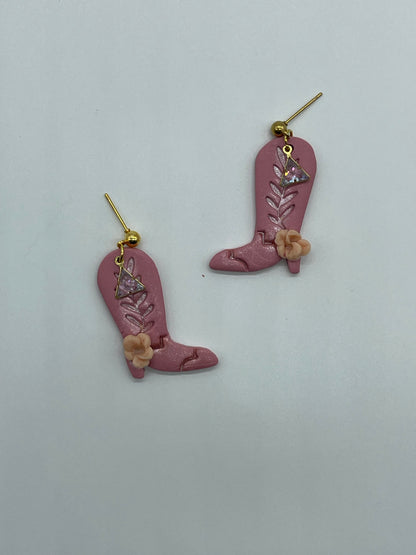 Western Blossom Boots Earrings