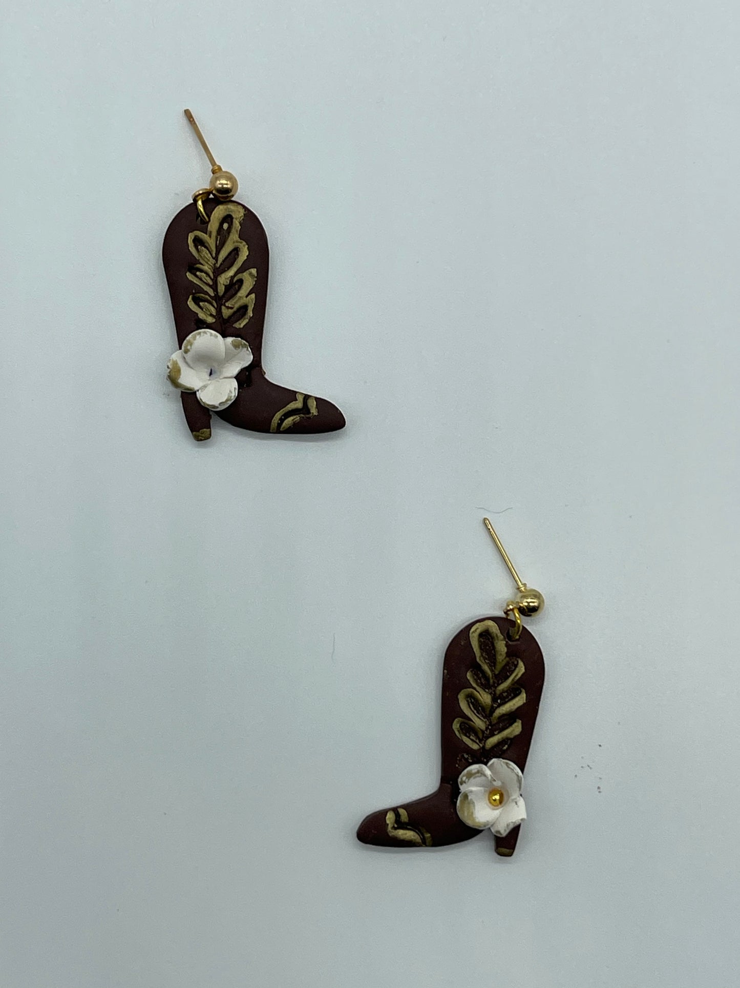 Western Blossom Boots Earrings