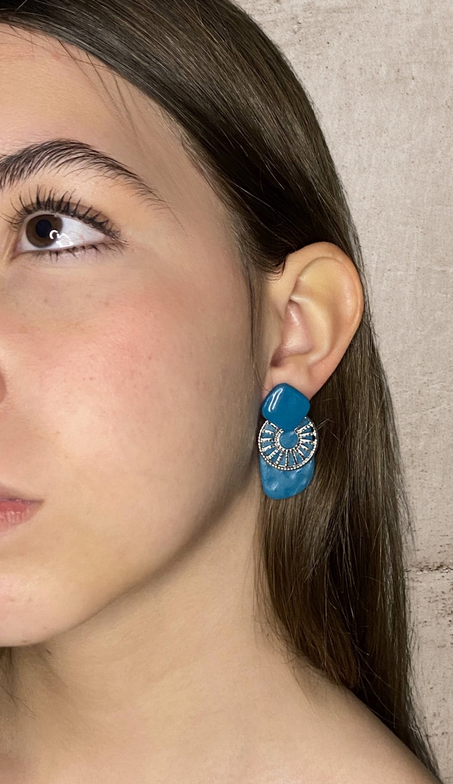 Urban Blue Rock Wheels Earrings