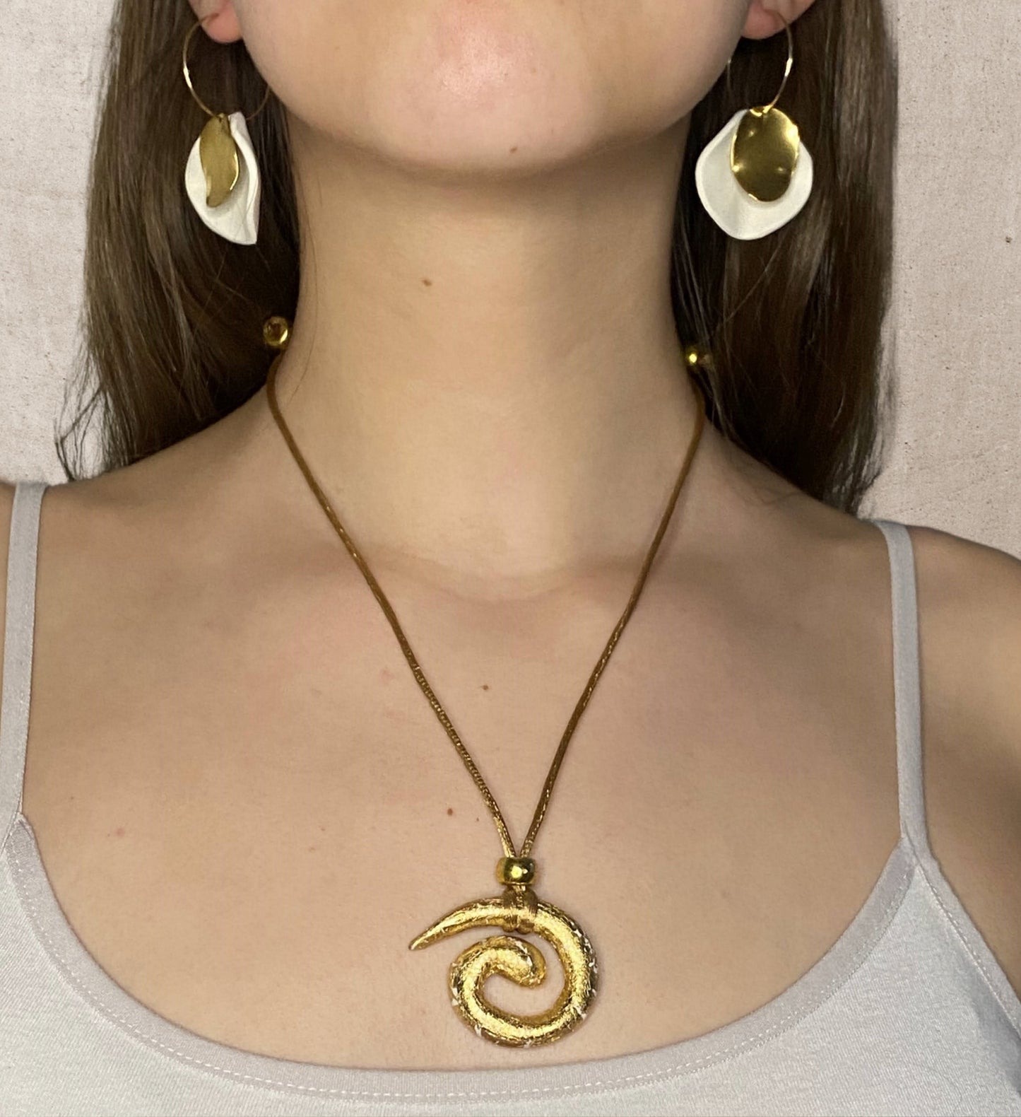 Golden Serpent Coil Necklace