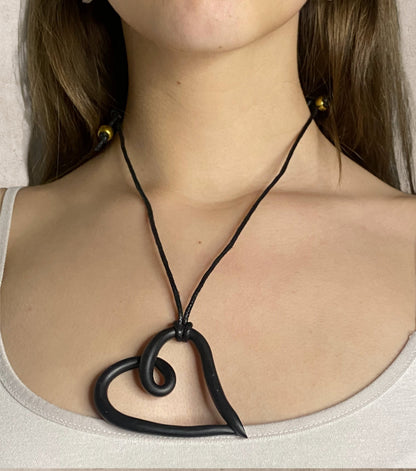 Monochrome Heart Sketch  necklace