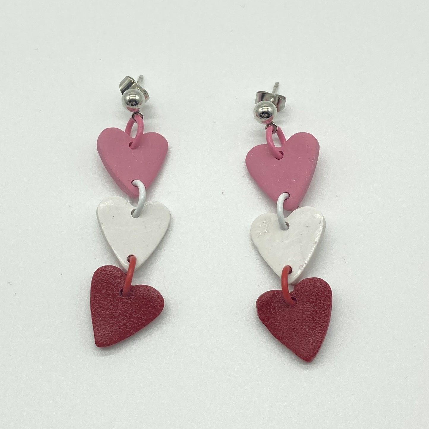 Triple Heart Link Earrings