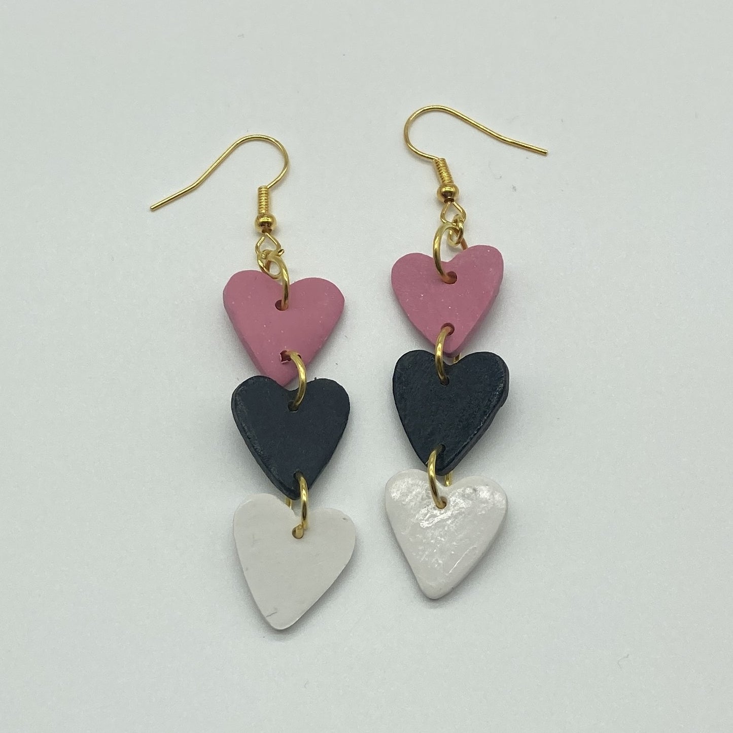 Triple Heart Link Earrings